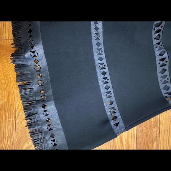 Parker Crew Neck Mini Dress w/ laser cut leather details - Picture 5 of 5